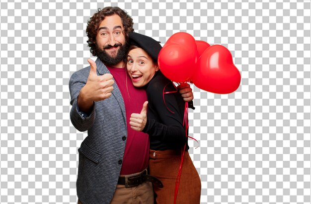 Young couple celebrating valentines day