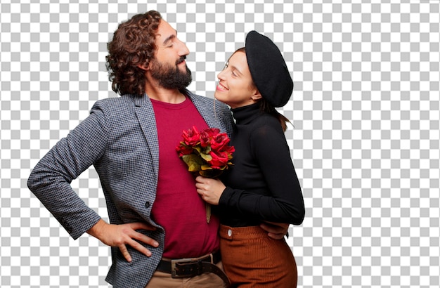 Young couple celebrating valentines day