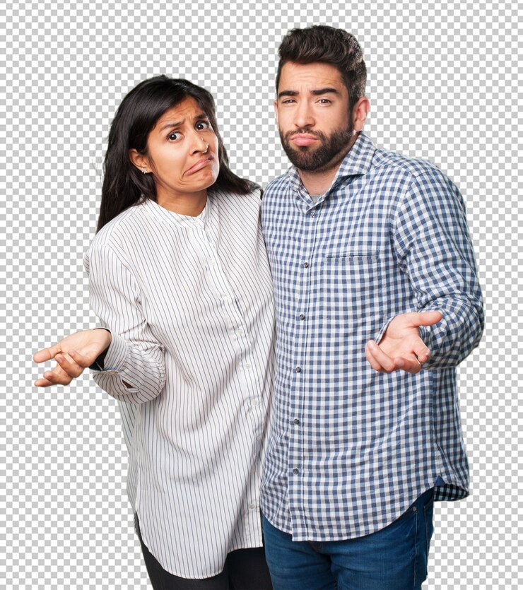 PSD young couple doubting