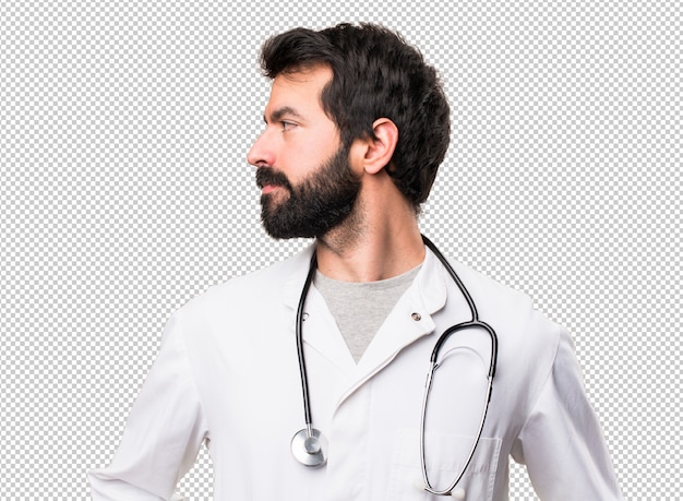 young doctor looking lateral