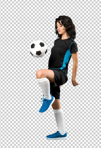 PSD young football player woman