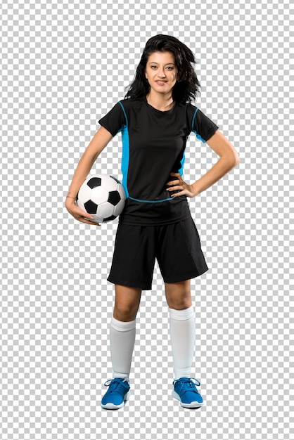 PSD young football player woman