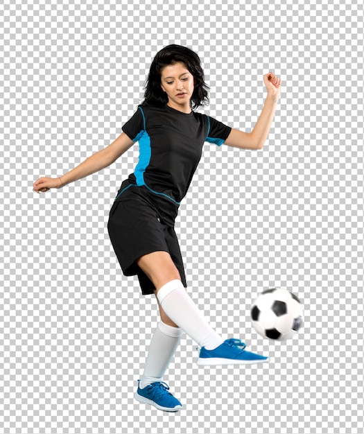 PSD young football player woman