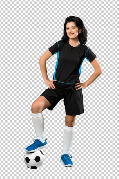 PSD young football player woman