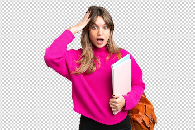 young girl over isolated chroma key background