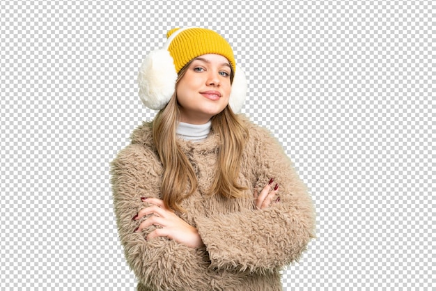 Young girl over isolated chroma key background