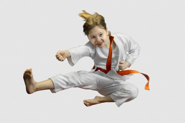 PSD ragazza in postura di karate