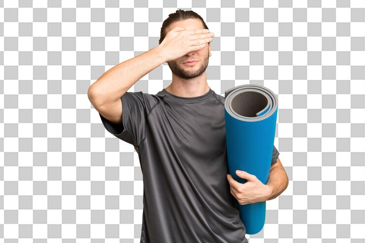 PSD young handsome man over isolated background