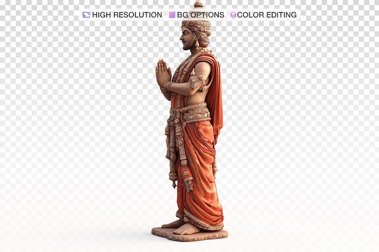 PSD young hindu chief minister in 3d animation