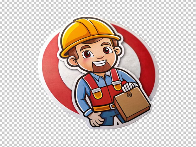 PSD young male engineer cartoon illustration