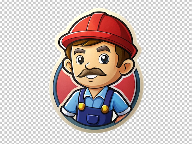 PSD young male engineer cartoon illustration