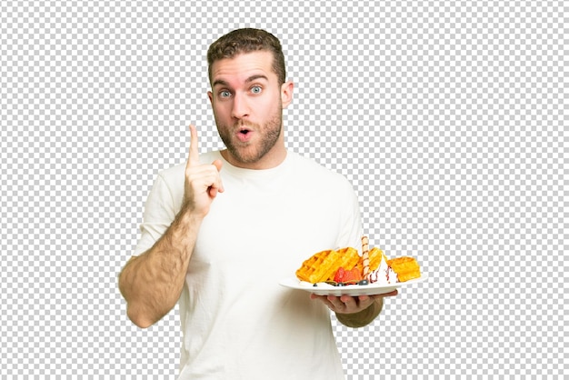 young man over isolated chroma key background