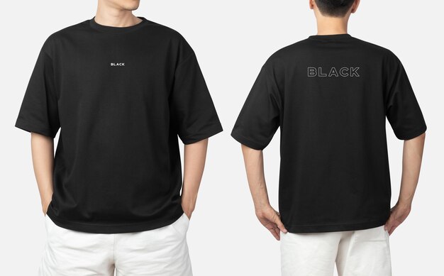 Black T Shirt Mockup Front Back - Free Vectors & PSDs to Download