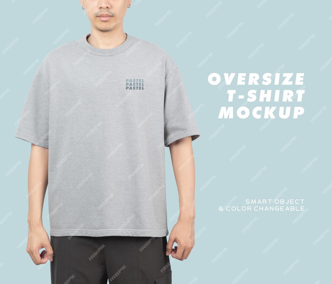 Premium PSD | Young man in oversize t shirt mockup psd, template for ...