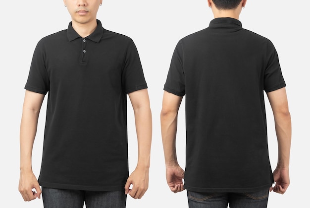 Young man in polo shirt mockup psd template for your design