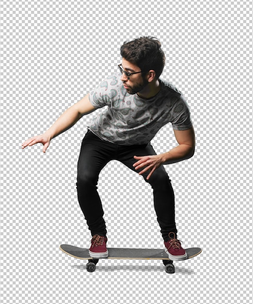 PSD giovane uomo con skateboard