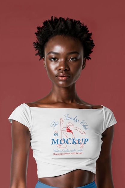 young model posing in studio mockup