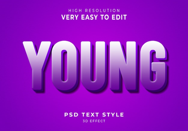 PSD young modern text effect