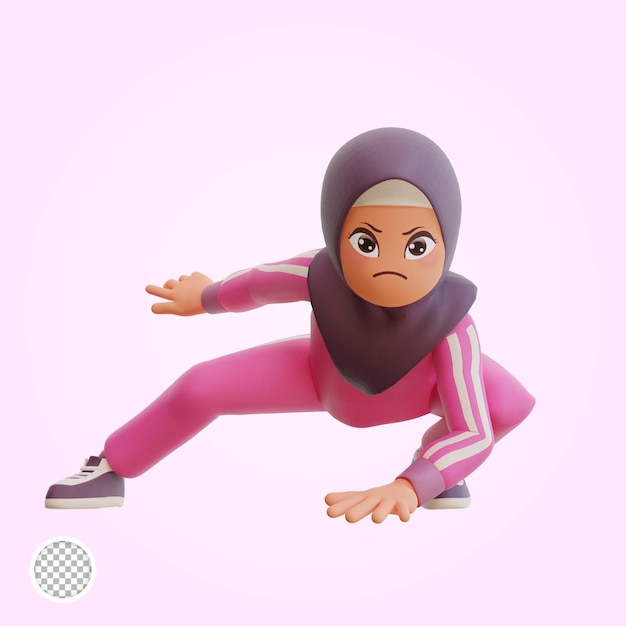 Молодая мусульманка спортивная 3d карикатура
