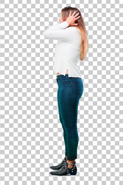 PSD young pretty girl full body cut out. ready to place in your desi