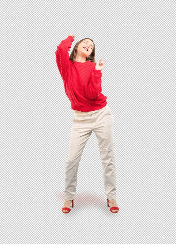 PSD 若い可愛い女性が踊る
