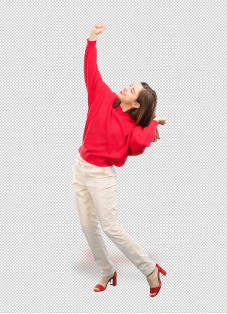 young pretty woman dancing