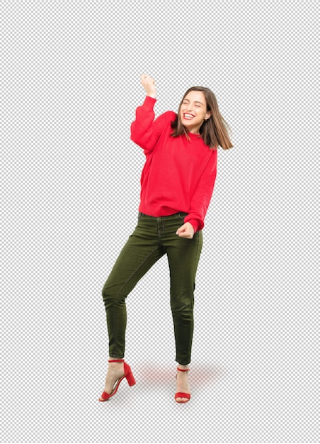 young pretty woman dancing