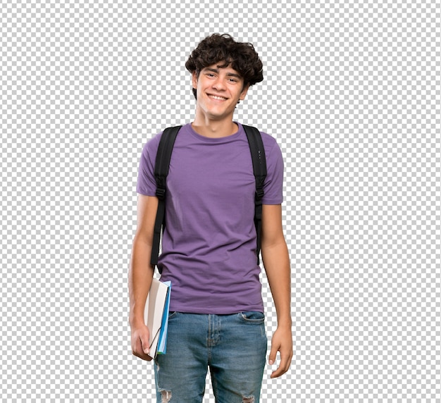 young student man smiling a lot