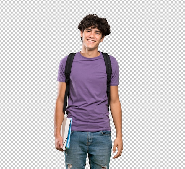 Young student man smiling a lot