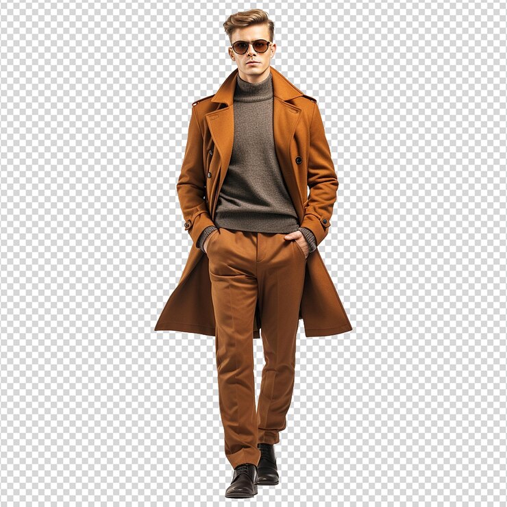 PSD young stylish man posing isolated on white background png