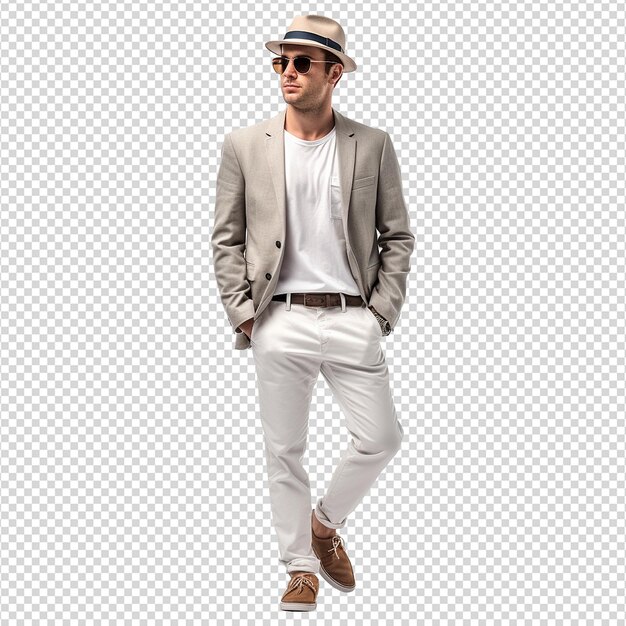 Premium PSD | Young stylish man posing isolated on white background png