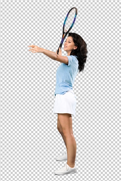 PSD young tennis player woman