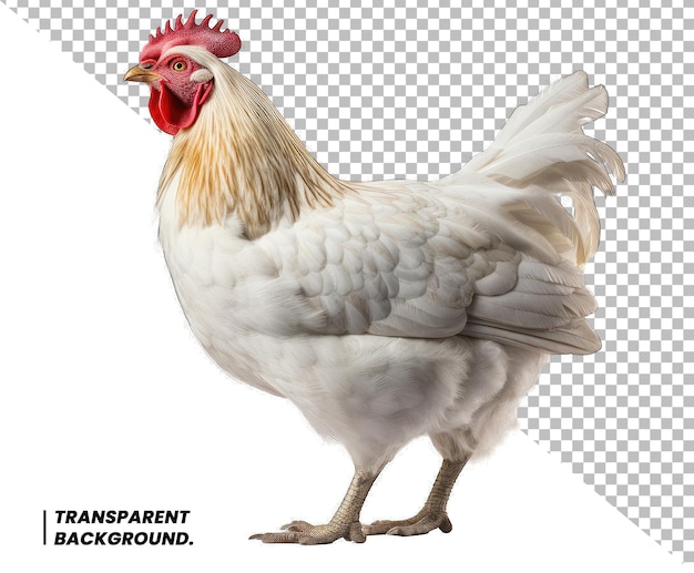 PSD young white chicken isolated