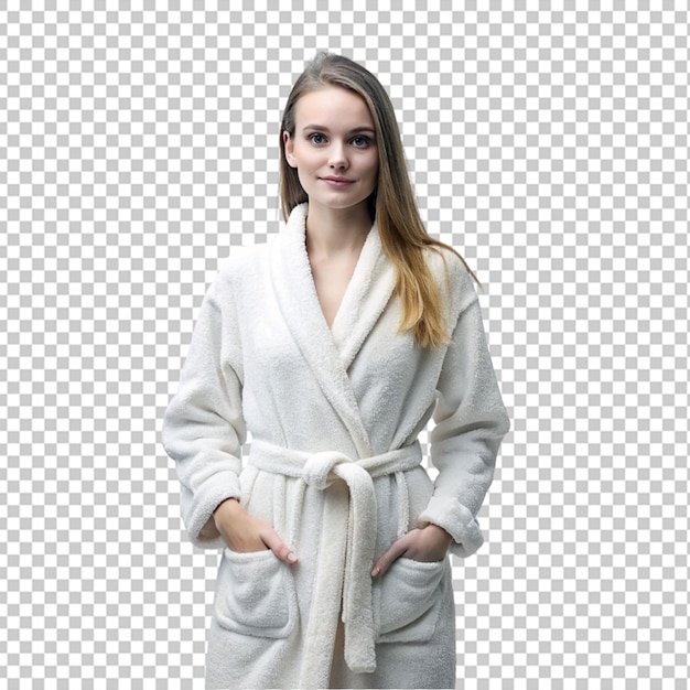 PSD young woman in a bathrobe over