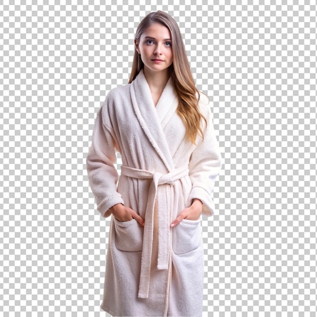 PSD young woman in a bathrobe over