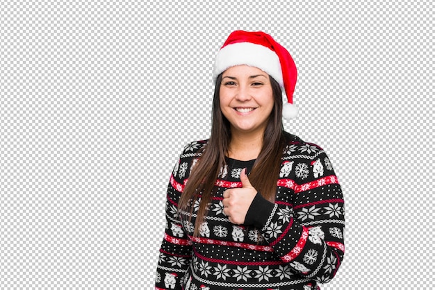 Young woman celebrating christmas day