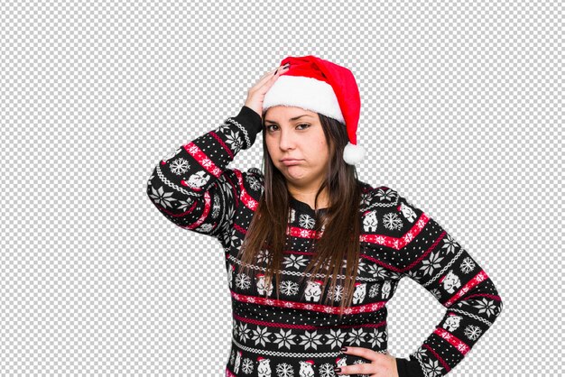 Young woman celebrating christmas day