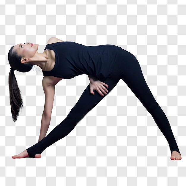 PSD young woman doing yoga exercises layered psd file