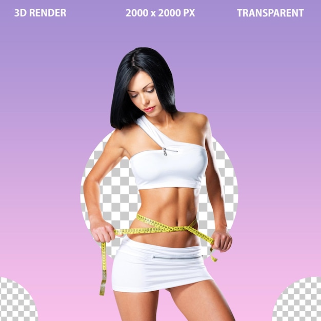 ジムで運動している若い女性と男性透明な背景のpng