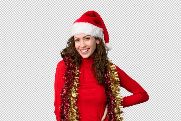 PSD young woman with christmas hat