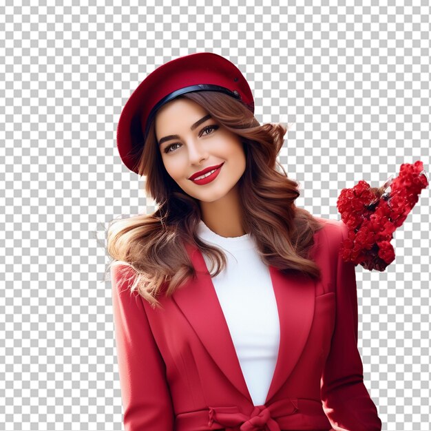 PSD young woman with eyes closed smiling on a beach