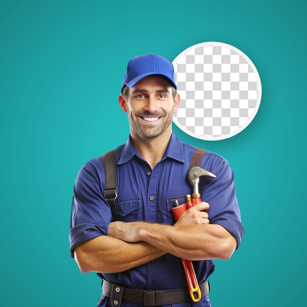 Young workman with helmet making goodbad sign undecided person between yes or not
