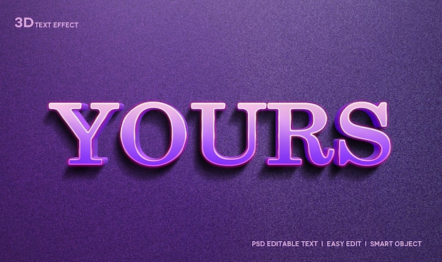 PSD yours 3d-sjabloon voor tekststijleffect