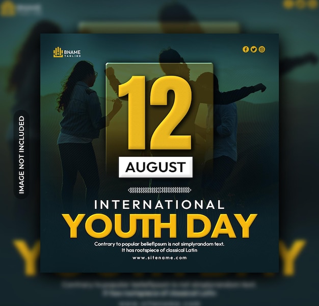 Youth day social media instagram post banner template