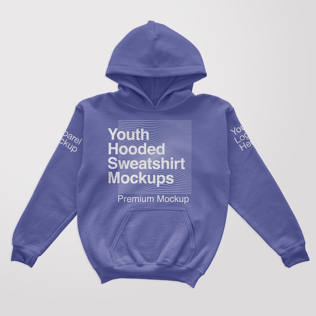 Youth hooded sweatshirt mockups