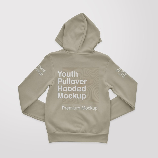 Молодежный пуловер с капюшоном BackMockup