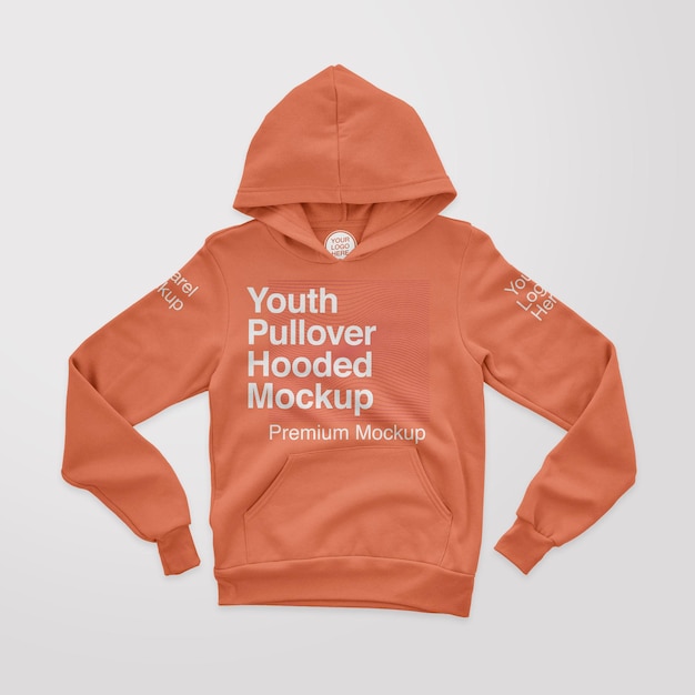 Youth Pullover Hooded Mockup