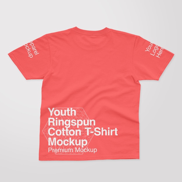 PSD youth ringspun cotton back tshirt mockup