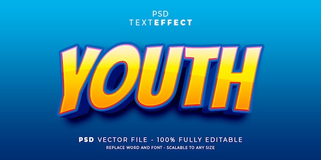 Youth text and font effect style editable template