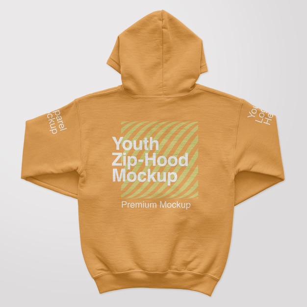 Youth ZipHood Back Mockup